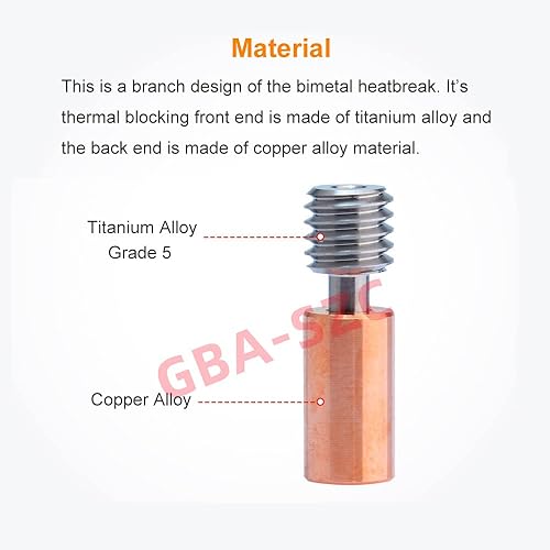 Miniatura 4 de 2 piezas Sprite Extrusora Pro Bi-Metal Heatbreak, cobre + aleación de titanio, compatible con Ender 3 V3 SES1S1 ProS1 PlusCR10 Smart ProSermoon