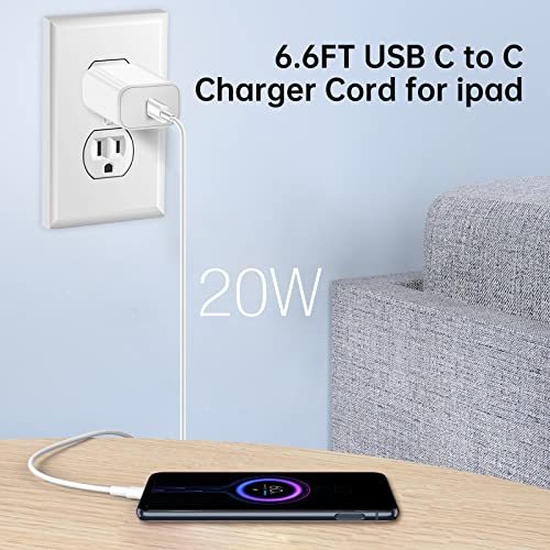 Ipad Pro Charger, 20W Usb C Charger Block For Ipad Pro 12.9/11 Inch, Ipad Air 5Th/4Th Gen 10.9 Inch, Ipad 10Th Generation/Mini 6, Ipad Charger Pd Wall Charger With 6.6Ft Usb C To C Cable (60W) #TOP4