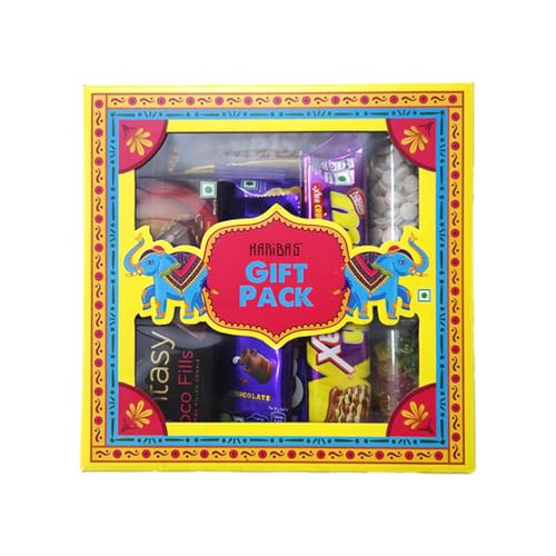 Image of HARIBAS Premium Chocolate Gift Pack, Assorted Chocolates and Cookies Hamper Diwali Gift Pack - 7‑in‑1