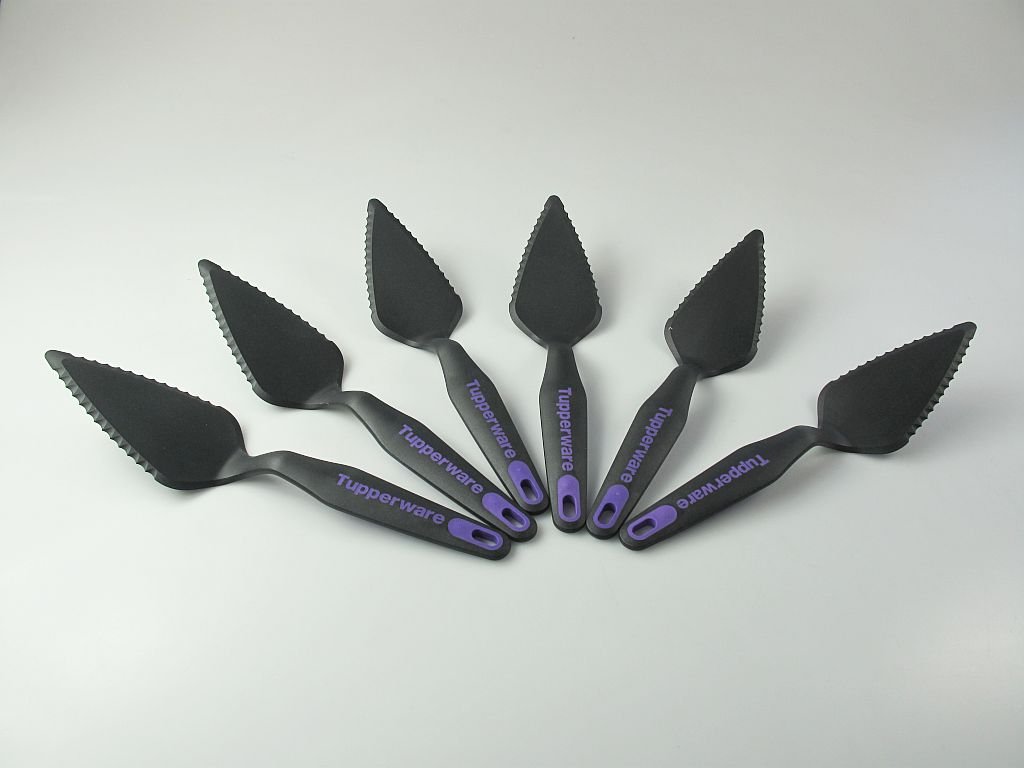 TUPPERWARE Griffbereit Tortenstück (6) schwarz-lila D163 Heber TOP-Tortenheber