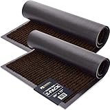 Sierra Concepts Front Door Mat Welcome Floor Mats - Entryway Indoor Outdoor Entrance Doormat, Patio, Porch, Muddy Shoe, Inside Outside Low Profile, 30x17 inches, 2-Pack Dark Brown