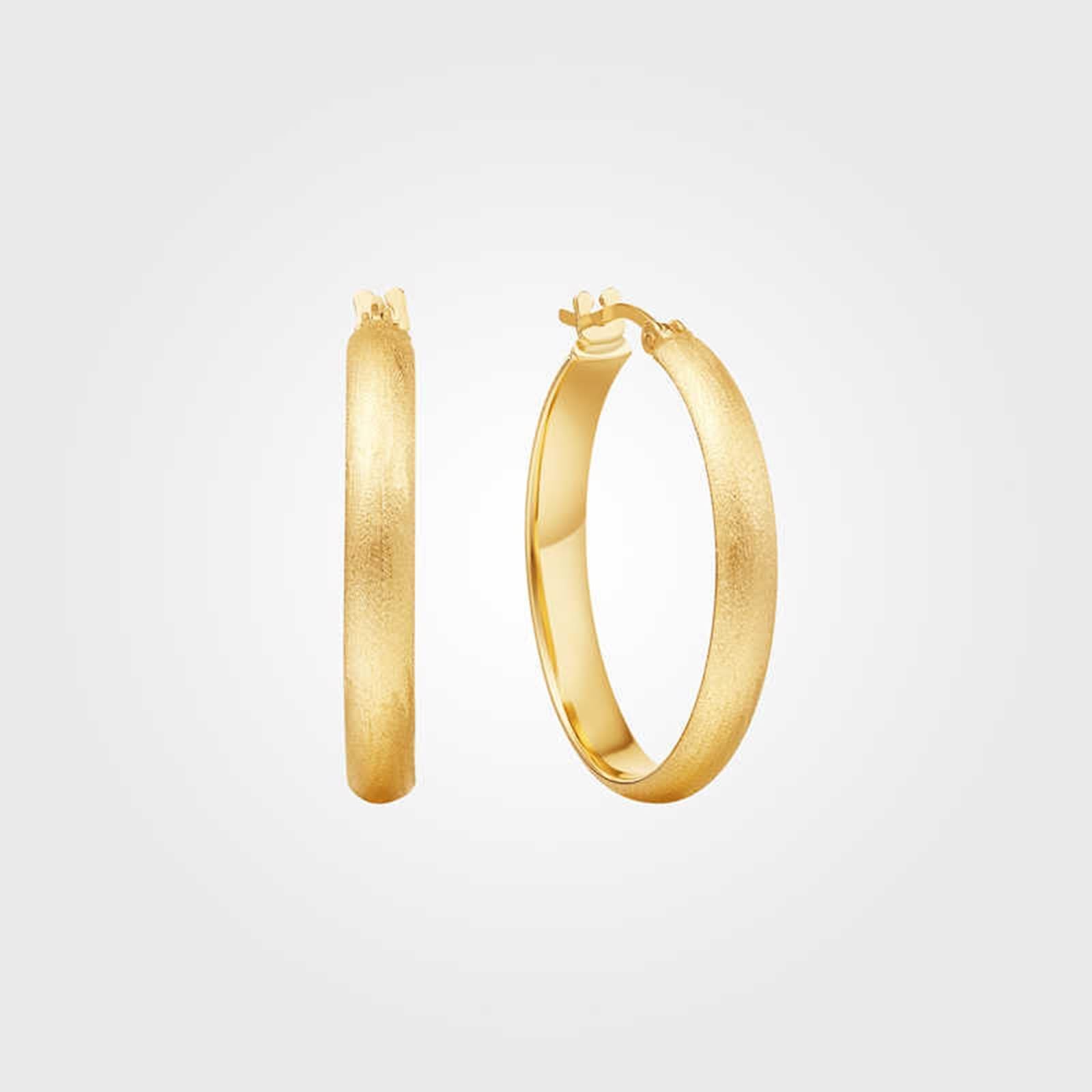 Creole Hoop 9K/14K/18K żółte złoto, klasyczne kolczyki damskie, prawdziwa biżuteria, damskie kolczyki, złoto 750/585/375