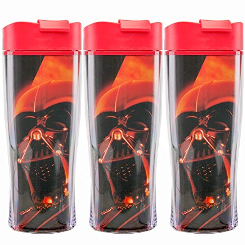Zak (3 Pack) Darth Vader Travel Mugs Star Wars Double Insulated 15oz Lidded Sipper Travel Tumbler Zak (3 Pack) Darth Vader Travel Mugs Star Wars Double Insulated 15oz Lidded Sipper Travel Tumbler