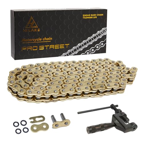 HILAKE 520 Motorcycle Chain 120 Links O-Ring with Connecting Master Link and Chain Breaker Heavy Duty Drive Chain for Motorcycle Bicycle Go Kart Mini Trail Bike