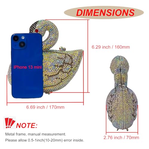 Image of Elegant Swan Evening Purse Animal Crystal Clutch Women Minaudiere Handbag Party Luxury Rhinestone Bag | Animal Crystal