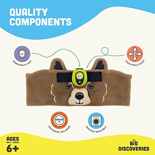 Sun Company WildLight Headband Headlamp - Fleece Headband with Bright LED Head Lamp for Kids | Fun Toy Headlight for Camping, Hiking, and Exploring (Fox) 5 51c5deePLNL. AC