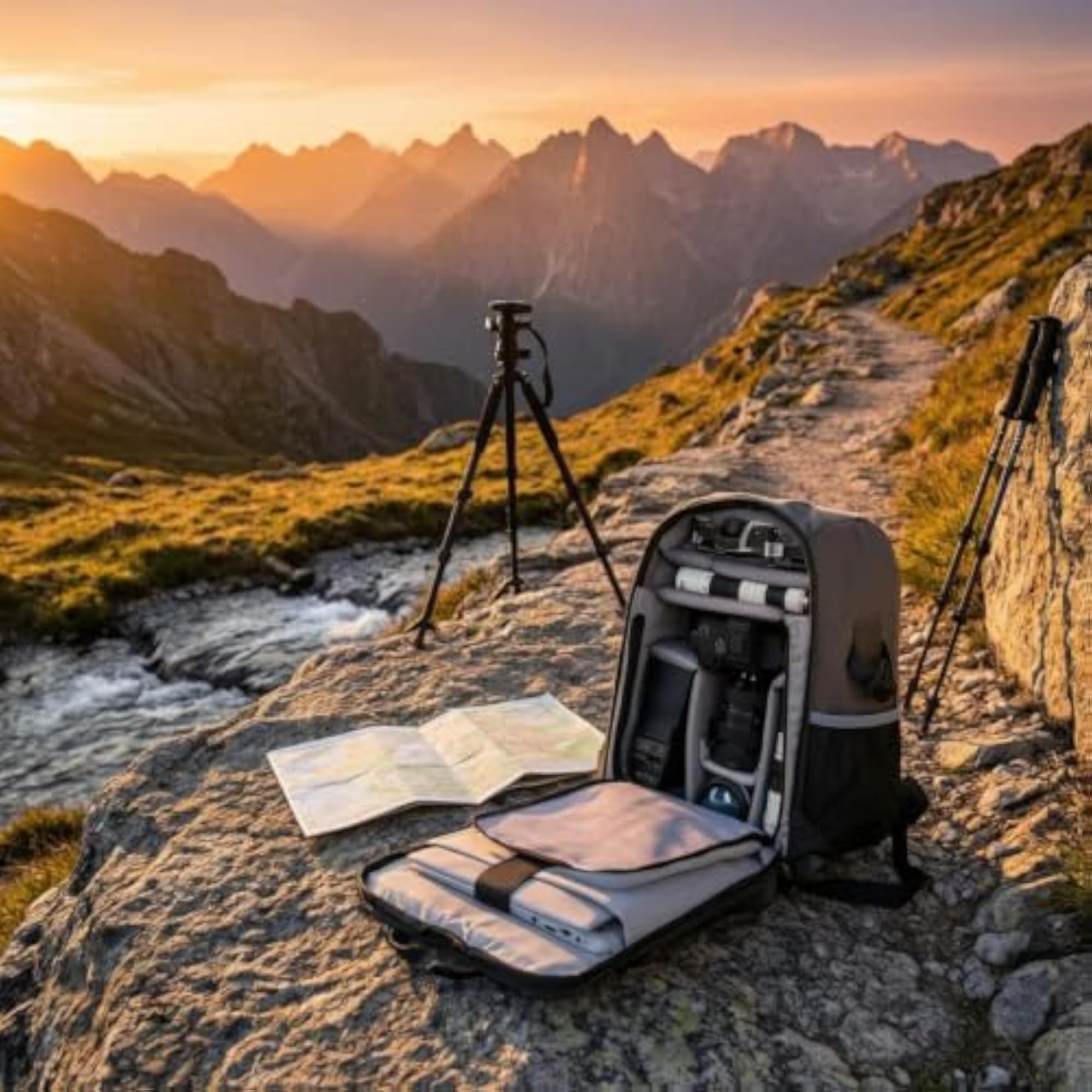 Structured Camera Backpack, Rectangular Design