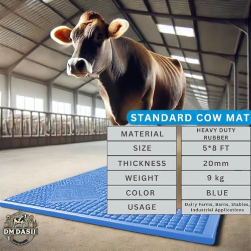 Image of DM DASII Premium EVA Cow Mat | 8x5 ft | 20mm Thick | Durable, Shock-Absorbent & Waterproof | Anti-Slip & Easy to Clean | Ideal for Cows, Buffaloes & Dairy Farms(Standard, Blue)
