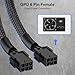 J&D PCIe Power Adapter Cable, Dual 6 Pin Female to 8 Pin Male, Braided Sleeve, 9 Inch, GPU Connector for Graphics Card Power Supply, 1Pack