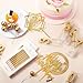 Yerliker 34 Pcs Happy Birthday Cake Toppers Decorations Birthday Candles DIY Cake Decor for Men Women Wedding Anniversary(Gold)