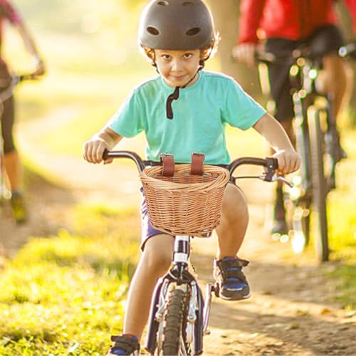 Panier De Vélo pour Enfants, Petit Guidon Enfants Garçons, Filles, Accessoires en Rotin Fait Main Vélos 12 Pouces, Draisiennes – vue 4