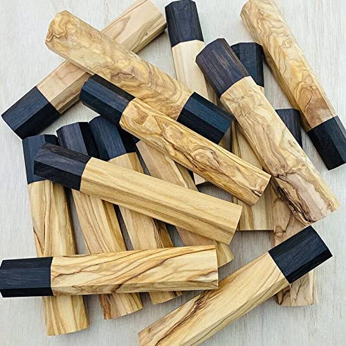 4PCS Blank DIY Replacement Octagonal Wooden Handle For Japanese Kitchen Knives Chef Knife
