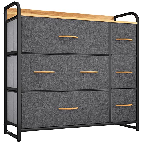 Yitahome Dresser With 7 Drawers - Fabric Storage Tower, Organizer Unit For Bedroom, Living Room, Hallway, Closets & Nursery - Sturdy Steel Frame, Wooden Top & Easy Pull Fabric Bins #TOP17