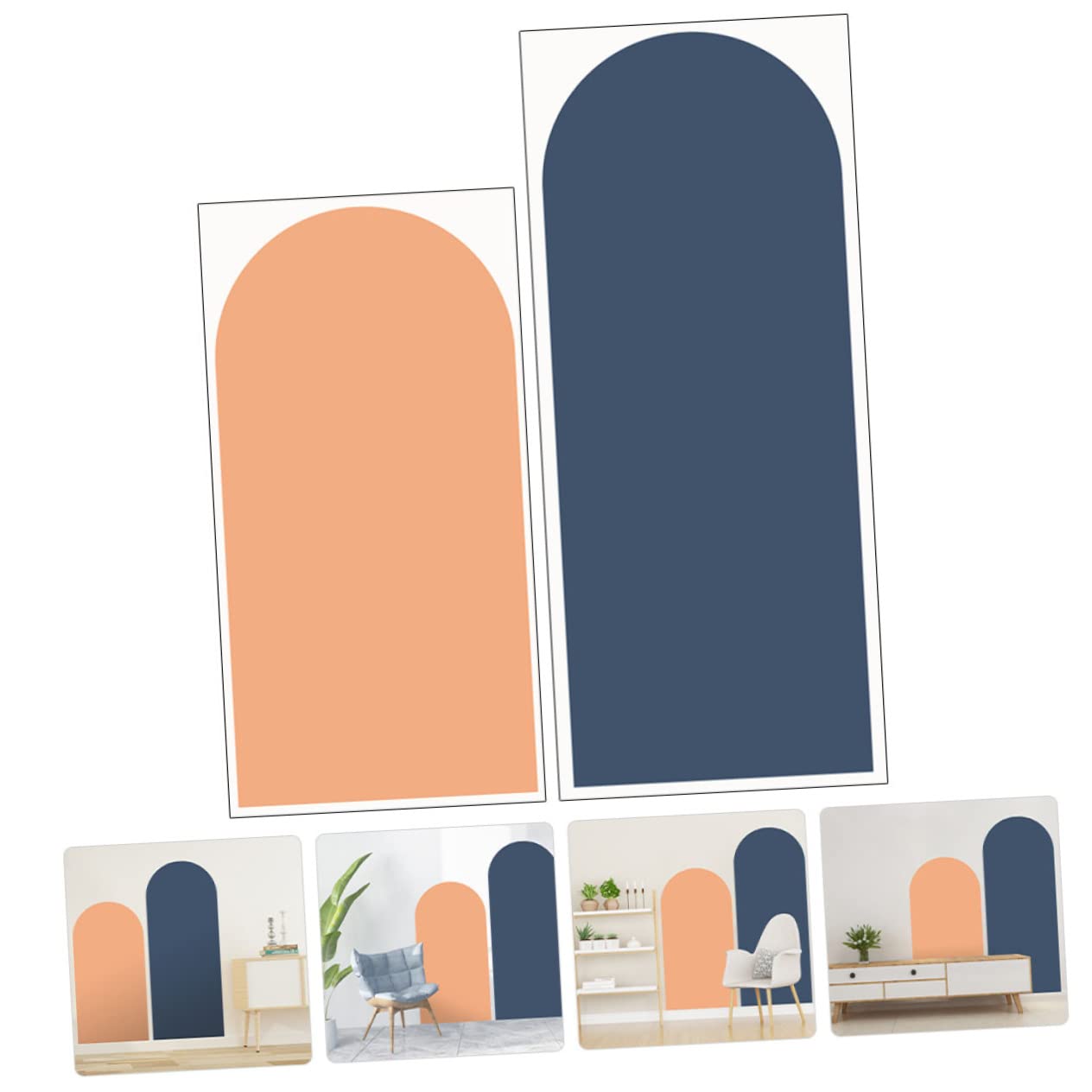 Ambiance Sticker Autocollant Lit Tête de Lit Arche Stickers Muraux | Grand Papier Peint Demi Cercle pour Décoration Salon et Chambre| L58 x H100 cm - Bleu Poudre