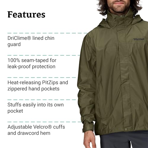 Image of MARMOT Men's Precip Eco Waterproof Rain Jacket - 100% Recycled, Breathable, Lightweight, Packable Raincoat
