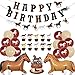 Decorazioni per feste a cavallo per ragazzi e ragazze decorazioni per feste western marroni con decorazioni per torte a cavallo Banner di buon compleanno Ghirlanda per il compleanno di Cowboy Cowgirl
