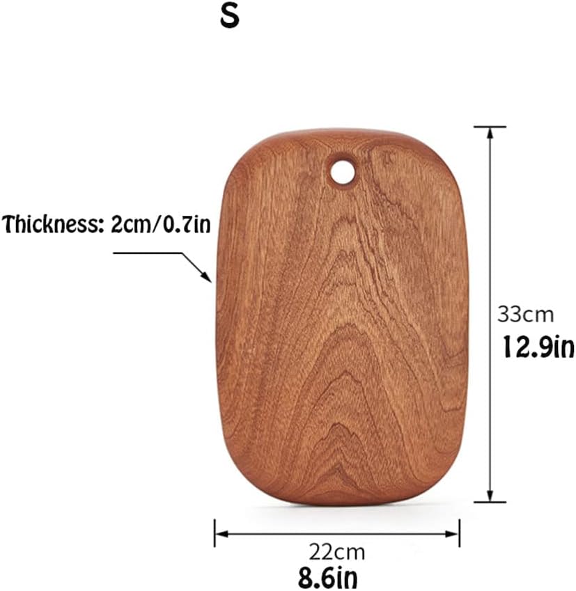 Chopping Board Solid Wood Kitchen Cutting Board Reversible Chopping Board Oval Chopping Board (Ebony S+L)