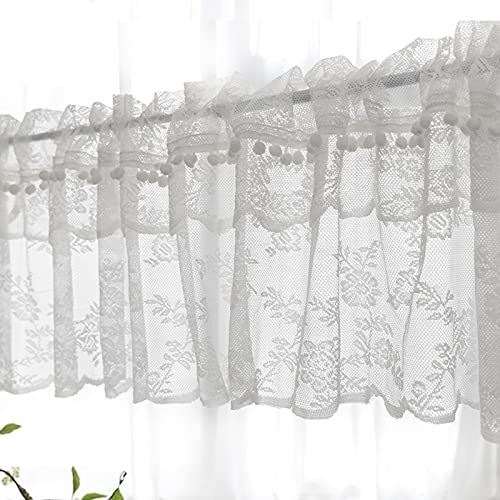 Cortinas cortas semitransparentes con bolas LUNEZY para ventanas pequeñas 7