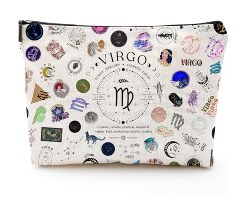 XYZONE Virgo Gifts for Women Virgo Zodiac Cosmetics Bag Travel Makeup Bags Virgo Birthday Gifts for Women & Astrology Lovers