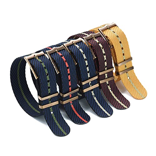 Bracelet montre Nato 20mm premium en nylon de luxe vert YHNNH