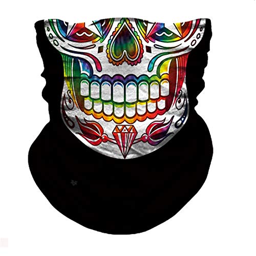 JIEBINGO Skull Face Mask Dust Wind Sun Protection Seamless 3D Tube Mask Bandana