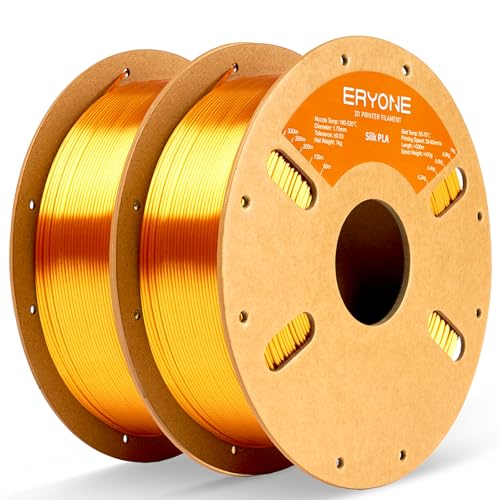 Image of ERYONE Silk PLA Filament for 3D Printer 1.75mm + /- 0.03mm, 2KG Cardboard Spool, Silk Liquid Gold