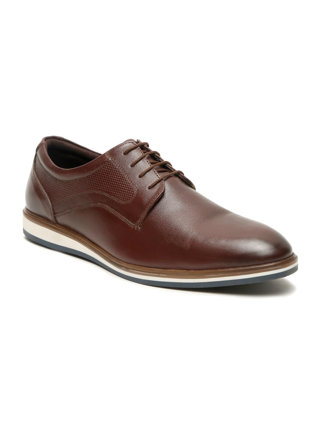 Men's Stylish Semi-Formal Lace-Up Leather Shoes, Slip-on Round Toe Cushioned Footbed TPR Outsole-image-29