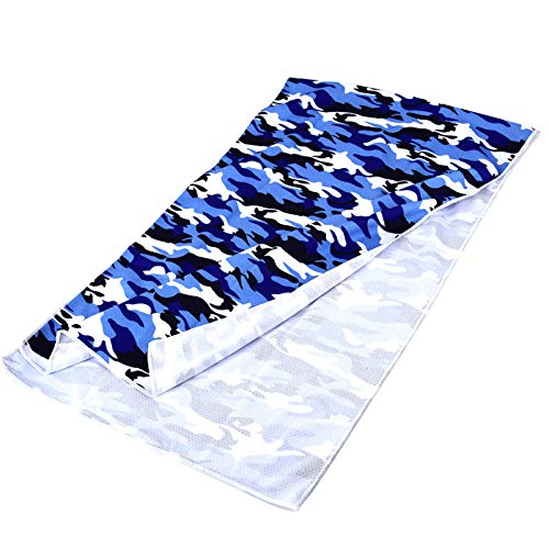 Iycorish Camouflage Ice Towel Cold Towel Cooling Ice Towel Quick Dry Towel For Outdoor Sports Yoga Fitness Sky Blue