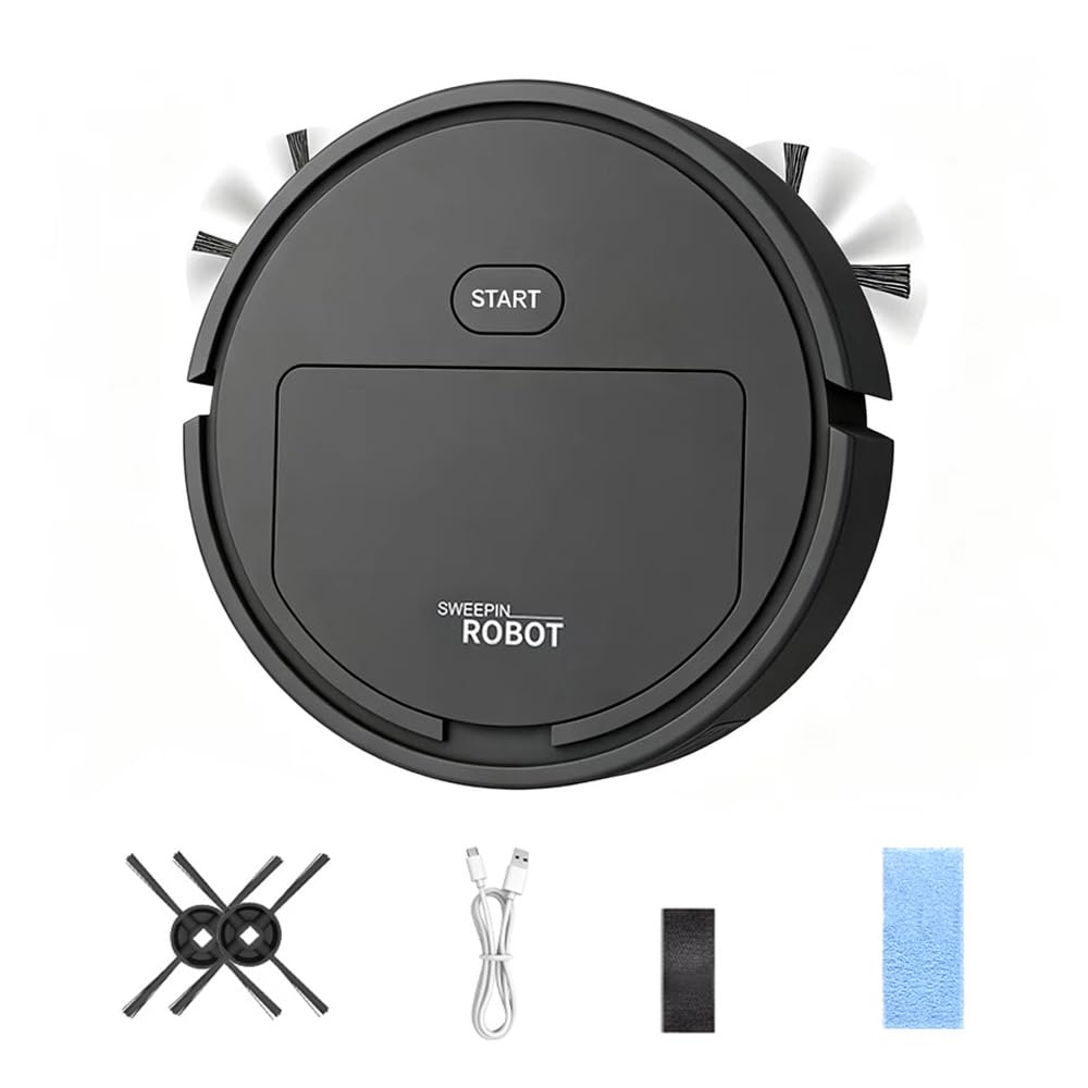 Mini Saugroboter für Auto,Auto Staubsauger Roboter,Ultradünn 6 cm Automatischer Robot Vacuum Cleaner,Wiederaufladbares Staubsaugroboter,Roboterstaubsauger für kleine Bereiche Reinigung von Tierhaaren
