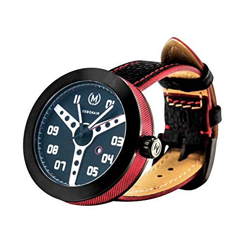 Preisvergleich Produktbild Marchand Debonair Racing Armbanduhr / Einzigartiges Lenkrad Zifferblatt / Retro-Uhr / Britisches Design / Schweizer Quarzwerk / Saphirglas / Uhren für Herren / Aluminiumgehäuse Ring
