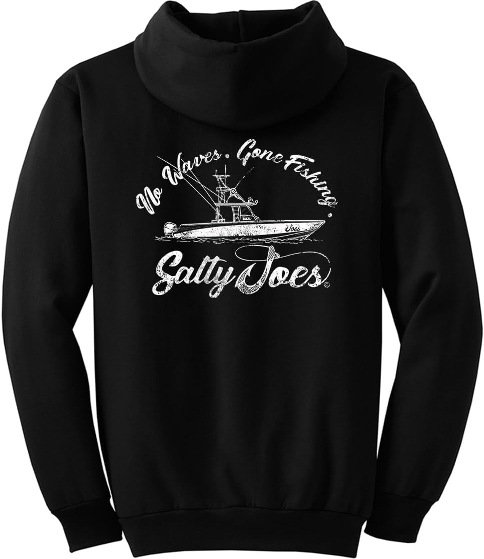SALTY JOES Men's Fishing Boat Logo Pullover Hooded Sweatshirts