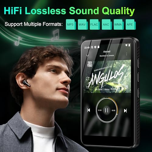Image of SWOFY MP3 Player with Bluetooth and WiFi,D08 32GB MP3 MP4 Player 4.0 Inch Touchscreen,Android 13 OS Music Player with Spotify,Pandora, Audible, Amazon Music, Play Store, FM Radio Black