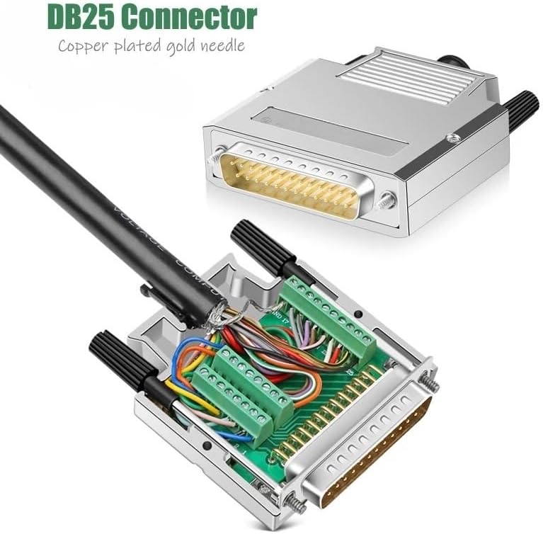 DB25 Solderless Plug Industrial 2-Row Copper 25-pin Male Female Serial Port Adapter D-sub Breakout Terminal Connector(SMS)