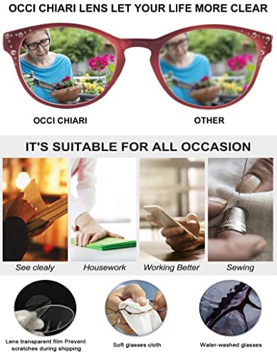OCCI CHIARI Womens Reading Glasses 1.25 Oval Frame Readers Comfotable Magnifying Glasses for Women Spring Hinge (Pink, 125) - Image 4