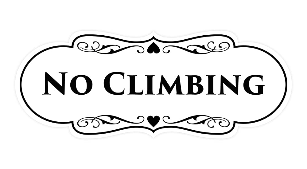 Signs ByLITA Designer No Climbing (White) - Large 2 Pack