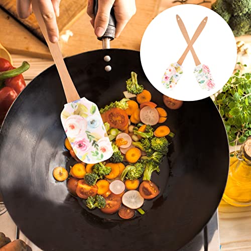 Luxshiny AN118P52ZYOPQ20NX43ODQD6 Silicone Floral Spatula 2Pcs Silicone Scraper Spatulas Floral Rubber Spatula thumb #8