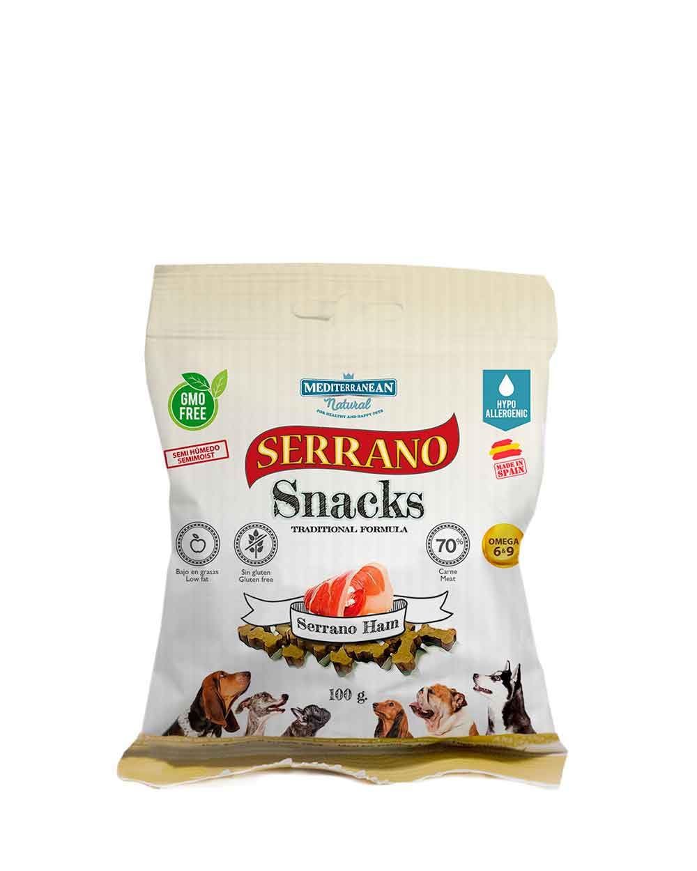 MEDITERRANEAN Natural Serrano Snacks para Perros 12X100 GR (Jamón Serrano)
