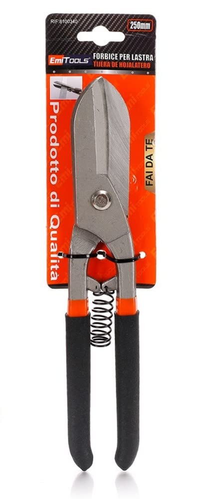 Cesoie per Lamiera, Forbici da Lattoniere, Taglio Dritto (Professionale 250mm)