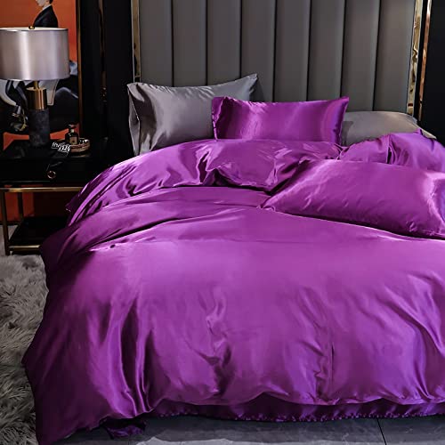 Parure de lit 230x260 satin violet pour transformer votre chambre en cocon