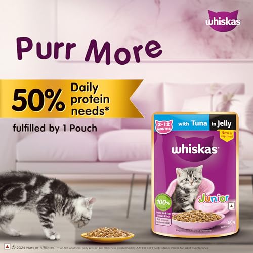 Whiskas-Junior-Kitten-2-12-Months-Wet-Cat-Food-Tuna-in-Jelly-80-g-Hydrating-Food-Made-With-Real-Fish-100-Complete-Balanced-Nutrition-for-Kittens