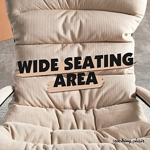 Ovios Living Room Accent Chair With Ottoman,Mid Century Modern Rocking Chair,Recliner Chair With Ottoman,Chaise Lounge Chairs For Home Office Study,Armchair For Small Spaces (Beige) #TOP7