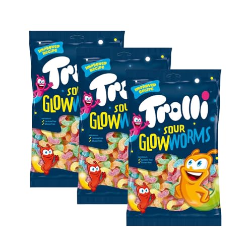 3x 1Kg Trolli Saure Glühwürmchen - Vorteilspack für Partys, Geburtstage oder die Hochzeit