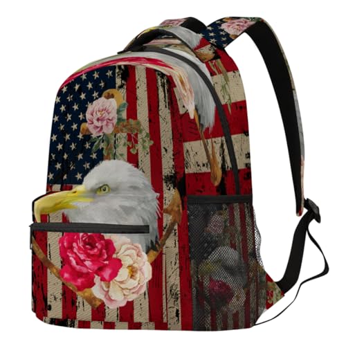 Sac à dos vintage aigle chauve américain grand modèle coloré pour look affirmé