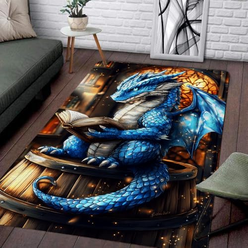 Tapete decorativo Dragon con diseño fantástico 2' x 3' miniatura 1