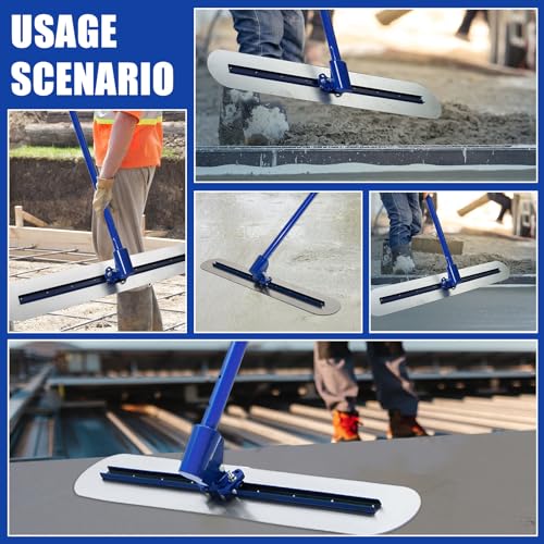Stainless Steel Concrete Float - 46 x 8" Bull Float Concrete Finishing Tools Kit With 4 x 3.8 Feet Float Handle Concrete Surface Smoothing Tool - Image 7