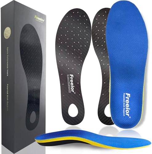 Carbon Fiber Insole, Boost Sports Performance for Basketball Running Volleyball, Replaceable Arch Support Top Cover Extra Shock Absorption - Run Faster, Jump Higher M 9.5-10.5/W 10.5-11.5
