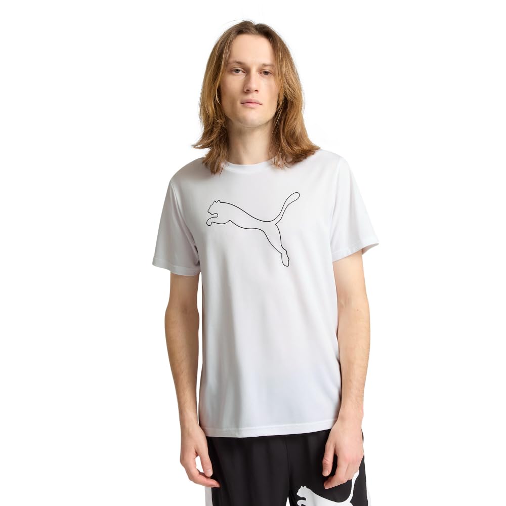 PUMA - Tad Essential Herren-T-Shirt mit Katzenmotiv (Cf Larg), weiß, L