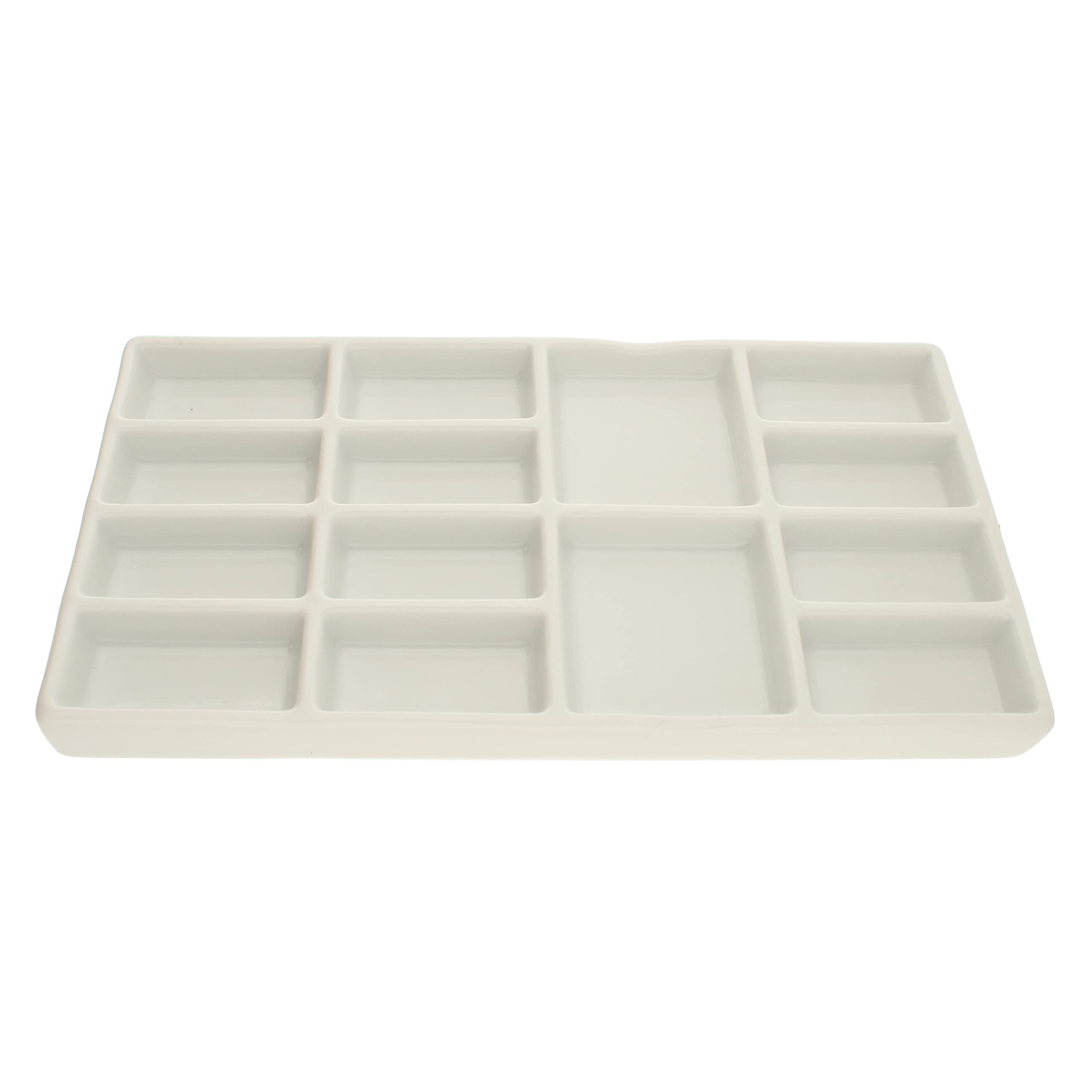 Paleta de mezcla de cerámica rectangular Beadsmith de porcelana blanca para pintura