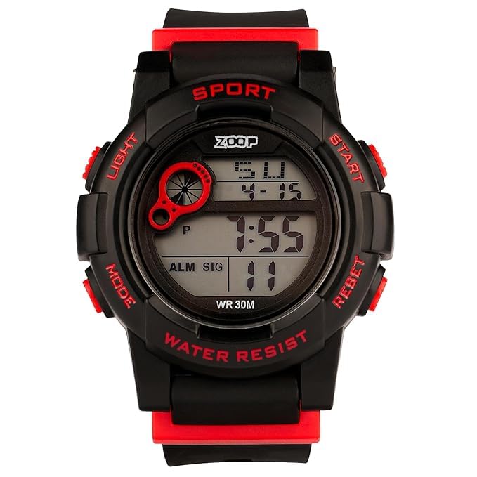 Image of Zoop Digital Watch with Black Case, Digital Dial & Black Strap for Boys Kids, from House of Titan - 16050PP02W