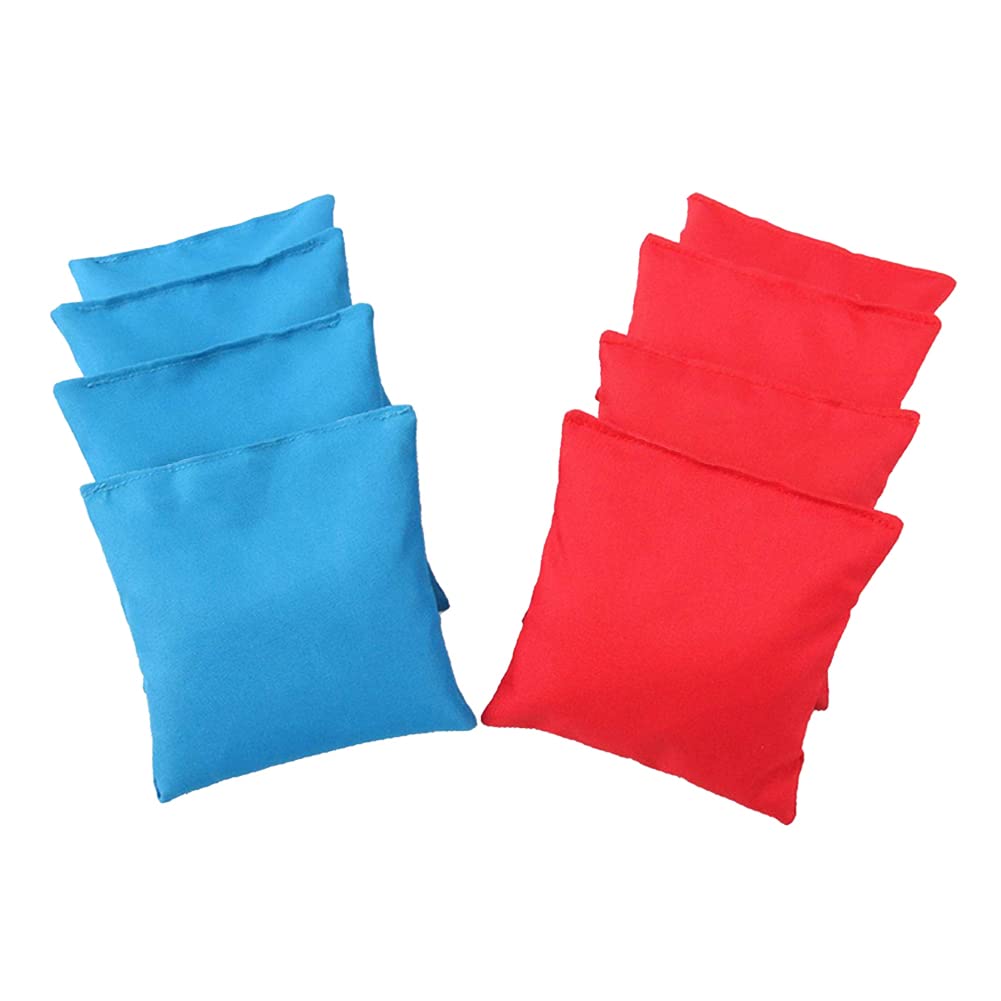 8pcs Bean Bag Throwing Sack Square Sensory Training Outdoor Toss Game (4 red + 4 blue)
